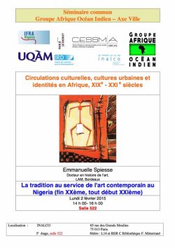 Séminaire Axe Ville et Groupe AOI <br> Circulations culturelles, cultures urbaines et identités en Afrique au XIXè et XXIè siècles