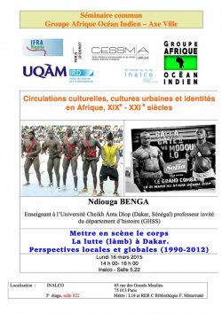 Séminaire commun Groupe AOI et Axe Ville <br> Circulations culturelles, cultures urbaines et identités en Afrique au XIXè et XXIè siècles