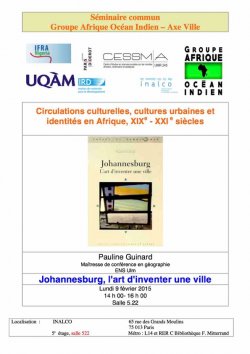 Séminaire Axe Ville et Groupe AOI <br> Circulations culturelles, cultures urbaines et identités en Afrique au XIXè et XXIè siècles