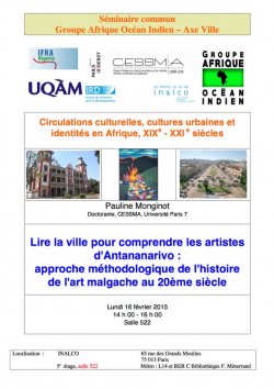 Séminaire Groupe Afrique Océan Indien et Axe Ville <br> Circulations culturelles, cultures urbaines et identités en Afrique au XIXè et XXIè siècles