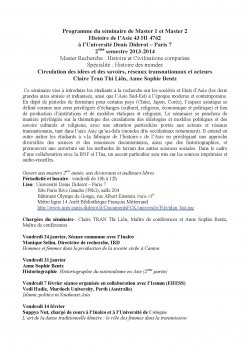 Séminaire "Histoire de l'Asie" - Master 1&2