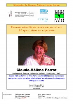 Séminaire AOI Parcours scientifiques en sciences sociales en Afrique <br> Intervention de Claude-Hélène Perrot