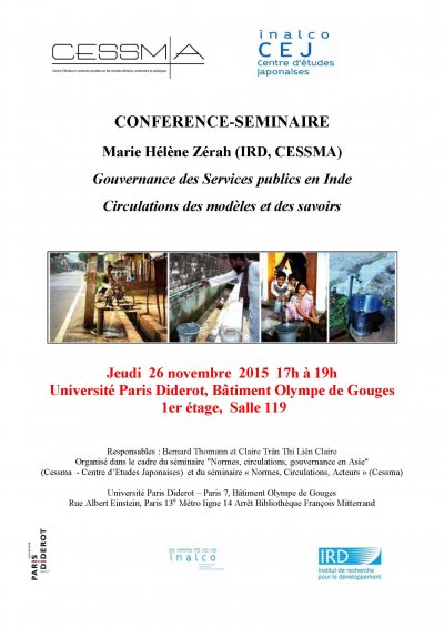 Séminaire <br> Gouvernance des Services publics en Inde Circulations des modèles et des savoirs